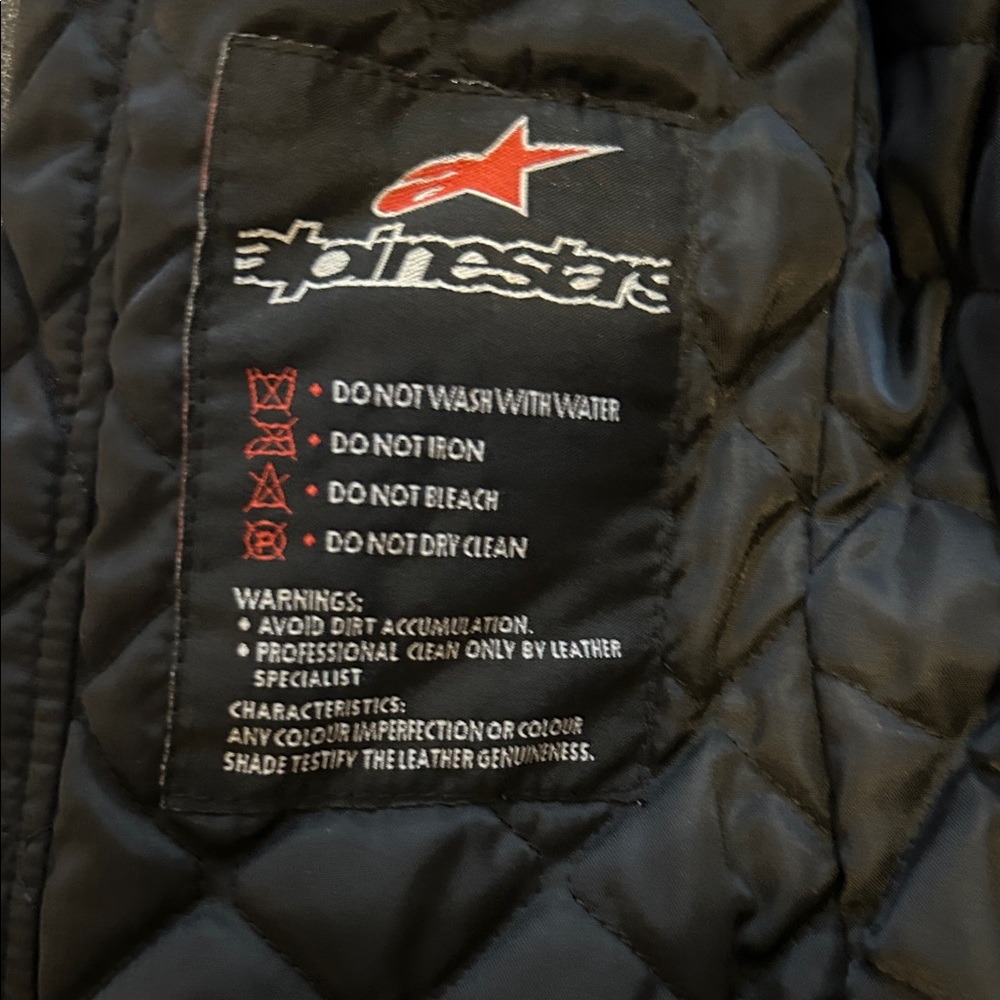 Alpinestars Distressed Gray Leather Jacket - Picture 3 of 4